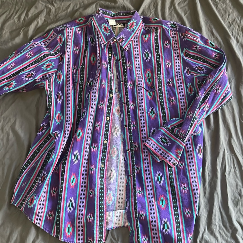 Purple men’s button up shirt